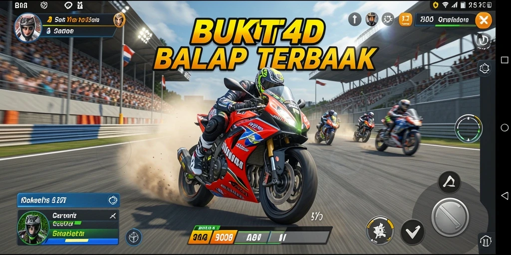 Tampilan mendebarkan dari gameplay balap motor BUKTI4D.
