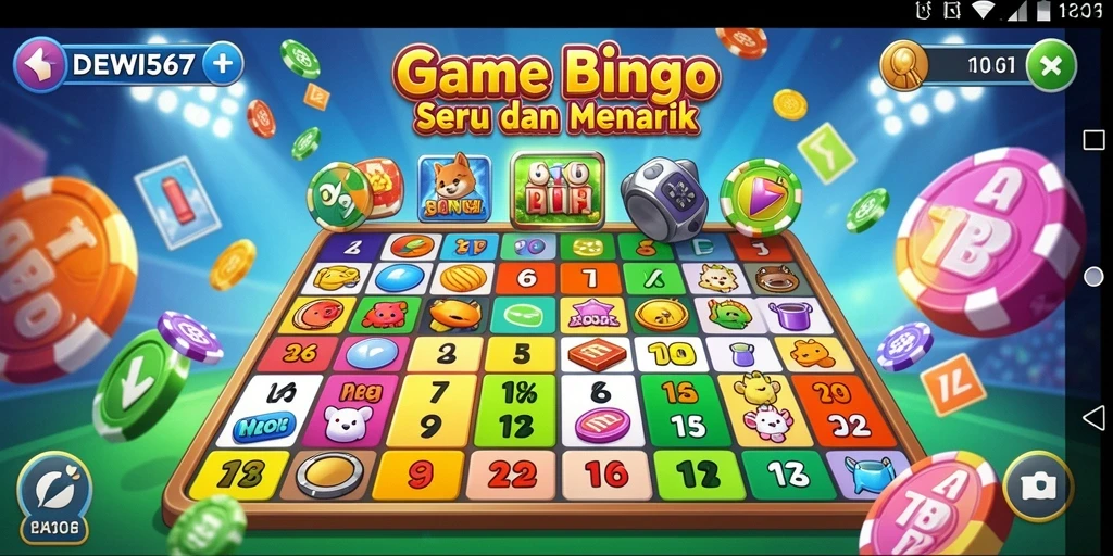 Tampilan gameplay DEWI567 dengan papan Bingo yang menarik.