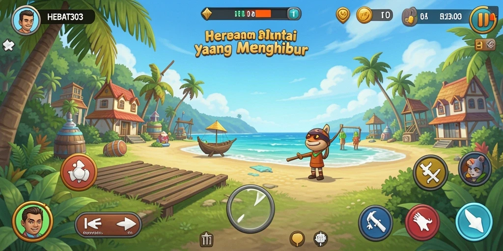 Tampilan gameplay HEBAT303 dengan grafis yang ceria dan menarik.