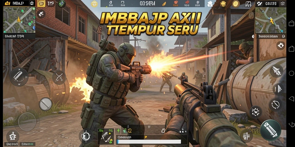 Tangkapan layar utama IMBAJP menampilkan aksi tempur mendebarkan dalam game TPS.