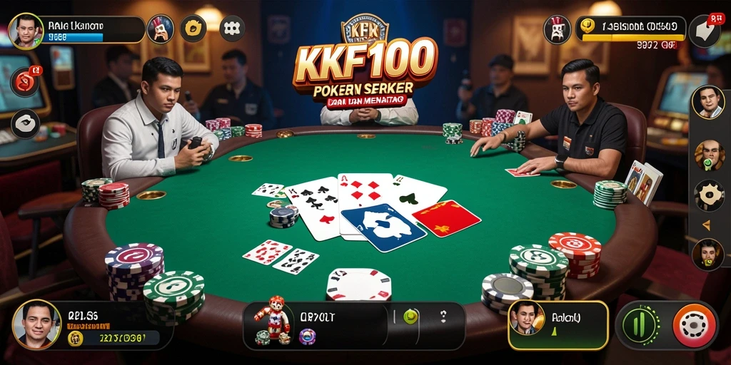 Tampilan gameplay Poker yang menegangkan dan kompetitif di KPK100.