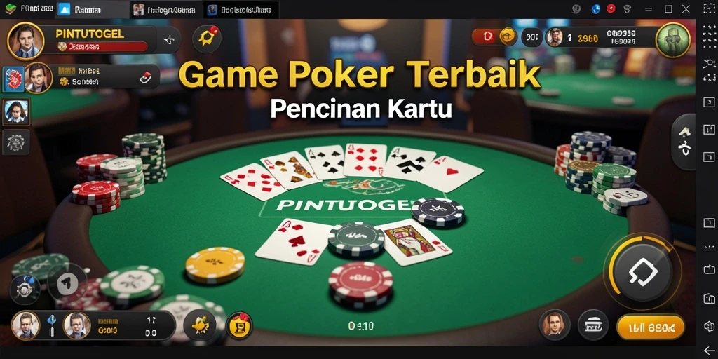 Screenshot PINTUTOGEL menampilkan gameplay Poker yang seru dan interaktif.