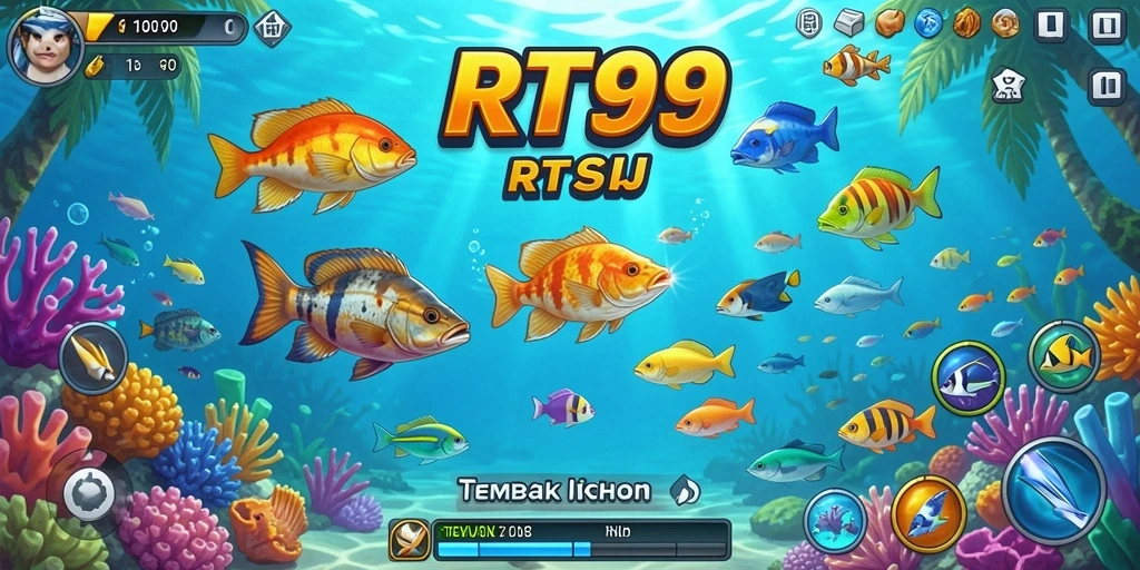Tangkapan layar menunjukkan gameplay seru Tembak Ikan di RT99.