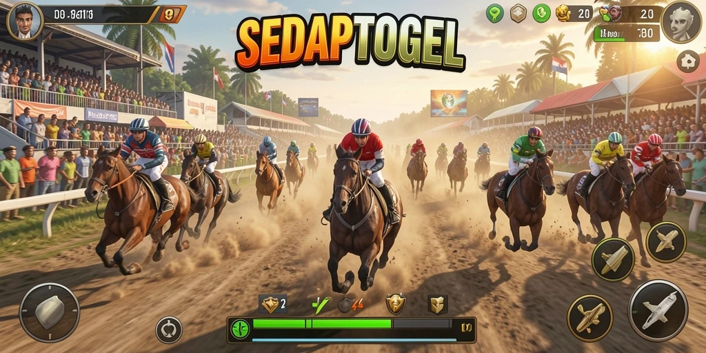 Tangkapan layar utama gameplay balap di SEDAPTOGEL.