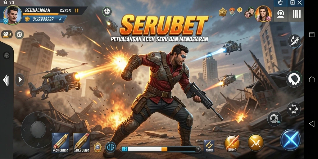 Screenshot utama SERUBET saat aksi gameplay menegangkan.