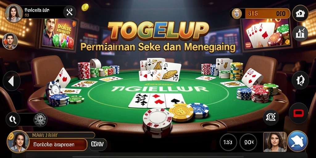 Screenshot TOGELUP menampilkan gameplay Poker yang mengasyikkan.
