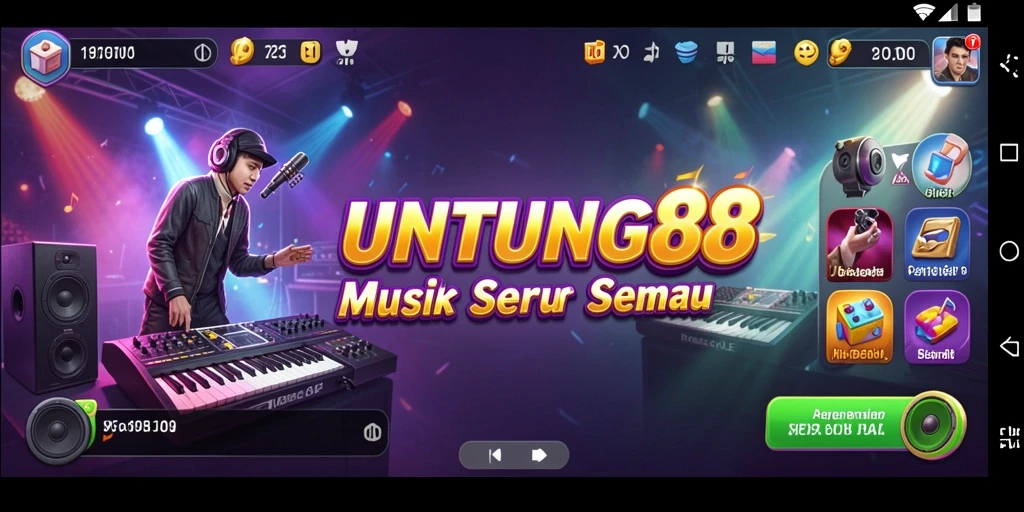 Tampilan gameplay seru UNTUNG88 dengan interaksi musik.